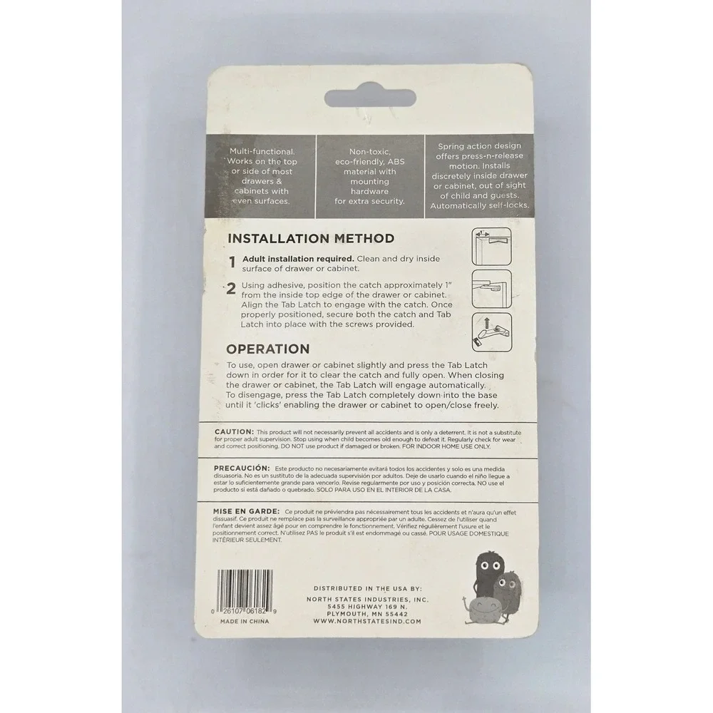 Toddleroo North States Drawer Cabinet Tab‎ Latches Safety Child Proof 10 Pack